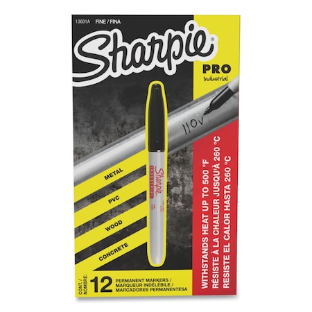 Sharpie Markers, Black, Bullet Tip, 12 PK 13601